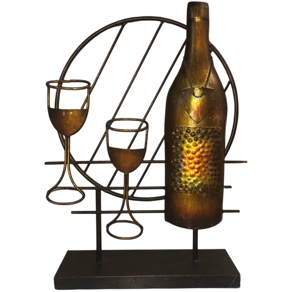 Metal Wine Home & Bar Decor Dark Bronze/Yellow